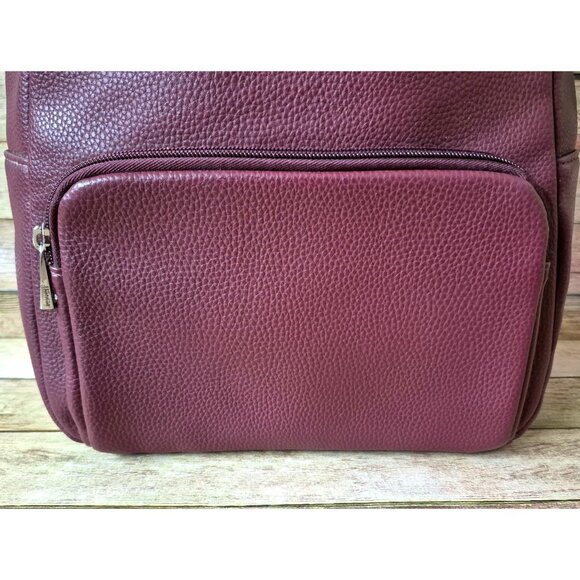 Jewel By Thirty-One Backpack Crushed Berry Maroon Pebble Finish Adjustable Strap - Picture 2 of 10